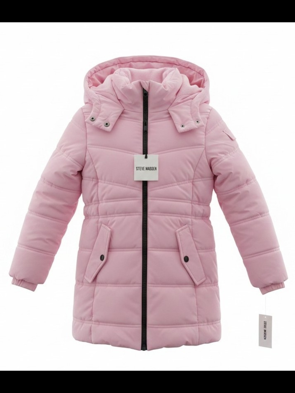 Steve Madden Kids Light Pink Quilted Hooded Puffer Jacket